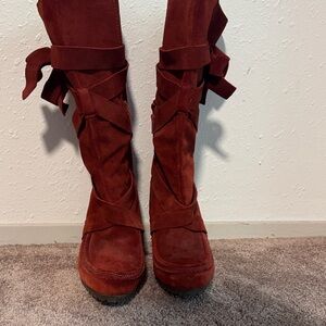 Calvin Klein Jeans Rust Heeled Boots